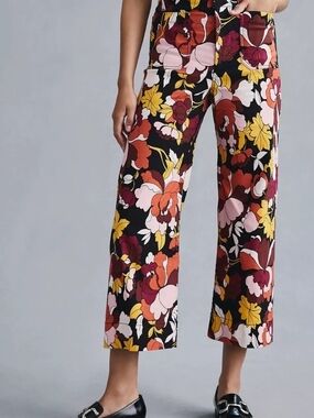 Anthropologie Maeve Colette Floral Cropped Pants 30